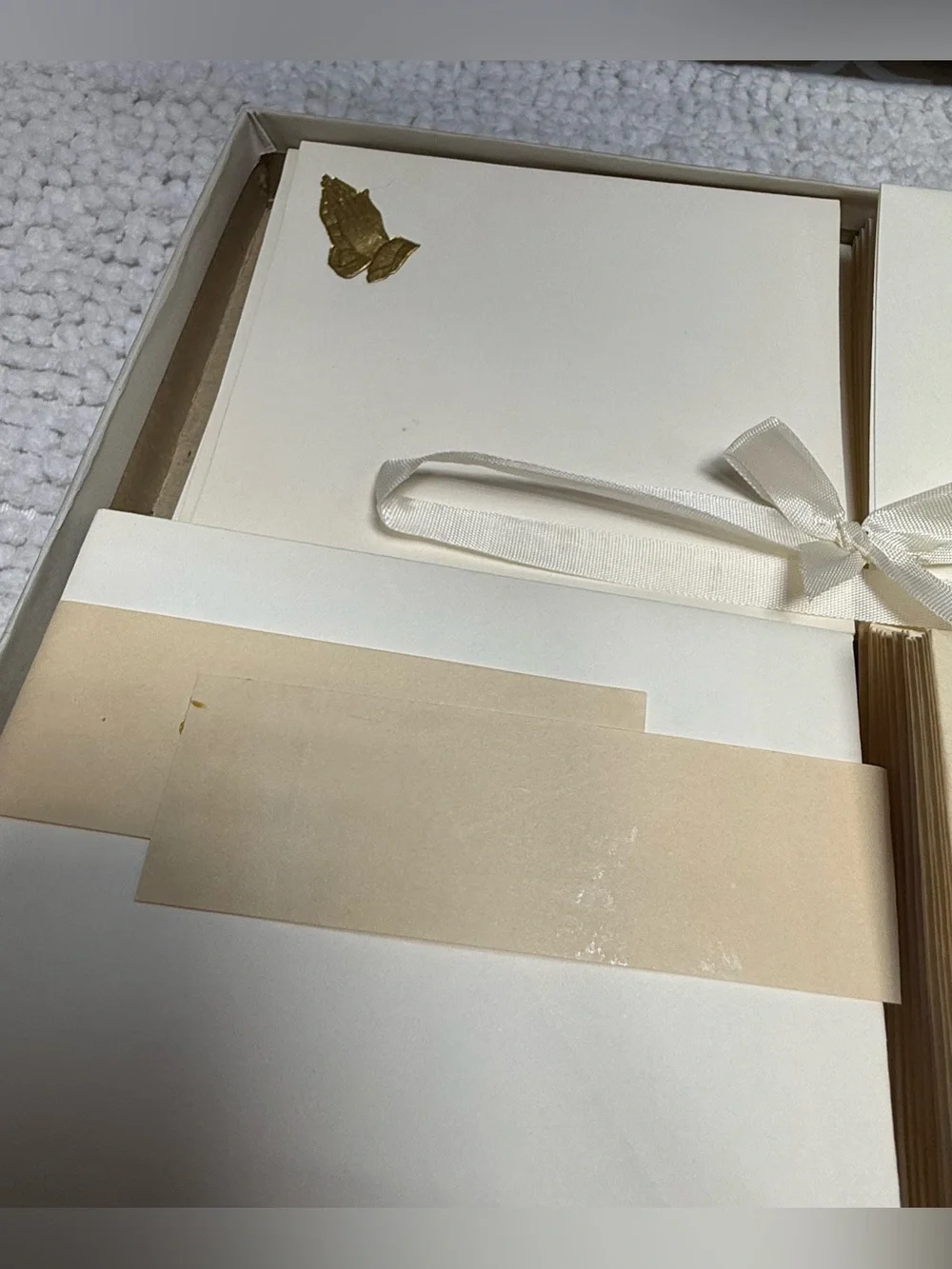 Vintage 1950s Bible Lovers Hands In Prayer Stationery Ensemble Warner Press
